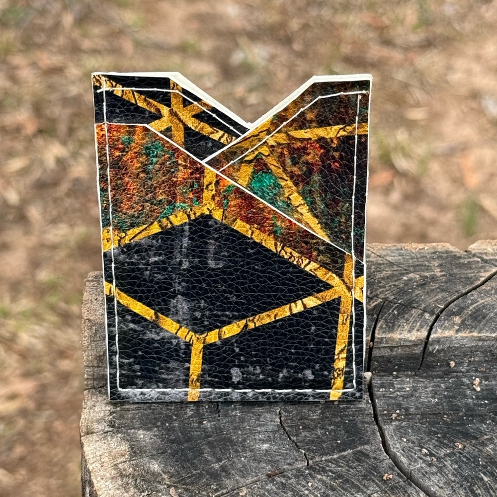 Geometric Faux Leather Card Holder